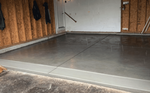 standard concrete garage floor